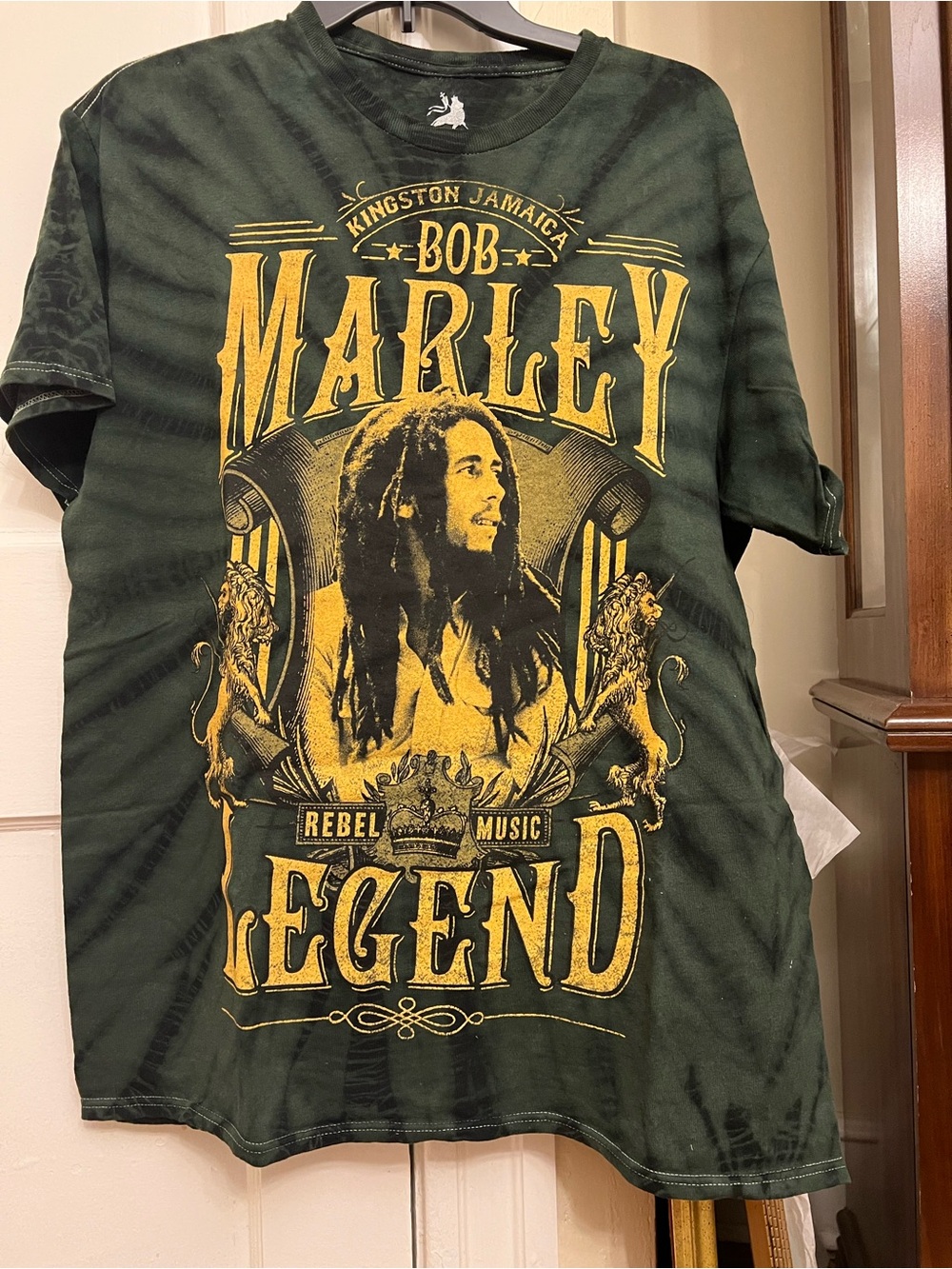 Bob Marley Zion Rootswear Black Graphic Logo Tee
